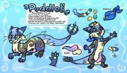 2025 7:4 aquatic balls blizzate canid canine character_name chimera clothing digital_media_(artwork) english_text feet feral fin fish fox genitals hat headgear headwear hybrid long_body male mammal markings membrane_(anatomy) mustelid otter pawpads paws penis puddles_the_foxfotter scales scarf striped_markings stripes text toes toony unknown_species unusual_anatomy unusual_genitalia unusual_penis webbed_feet
