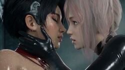 3d 3girls ai_generated ai_voice_acted animated arrogant arrogant_female black_hair caressing_face corruption dead_or_alive dominant_female domination dominatrix female french_voice_acting honoka_(doa) kissing latex_clothing latex_gloves latex_outfit lesbian lesbian_couple lesbian_domination lesbian_kiss mental_play moaning_in_pleasure momiji_(ninja_gaiden) passionate_kiss pink_hair seduction seductive seductive_look seductive_pose sensual sexy_female sexy_pose short_hair sinastrel sweating tagme video yuri