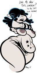 aged_up breasts chubby fat female female_only fupa goth hair_over_eyes hornymustardsauce lucy_loud name_drop nipple_piercing nipples older overweight pussy straight_hair the_loud_house vulva