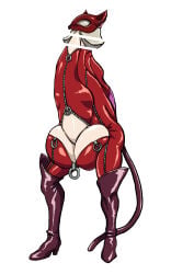 ann_takamaki balls body_modification breast_expansion breast_growth breast_growth_(enlargement) breasts censor_bar censored censored_penis crotchboobs futanari intersex latex monophallia nikunigushii nipple_bulge penis penis_body penis_creature penis_head penis_transformation persona_5 testicles transformation what wtf