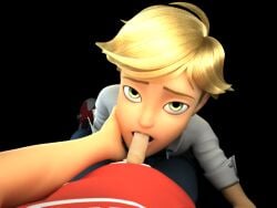 2023 2026 adrien_agreste blonde blonde-haired_male blonde_eyebrows blonde_hair blonde_male cock dick enjoying green_eyes le_chien_kim light-skinned_male light_skin male male/male male_only miraculous_ladybug penis staring staring_at_viewer sucking sucking_dick sucking_penis tagme teeth teeth_showing teeth_visible twink