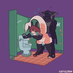 1:1 2d_animation anal anal_penetration animated anthro bathroom castle_(puppywizardd) clothed clothing dragon duo eyewear femboy frame_by_frame fur furred_dragon furred_scalie genitals glasses grey_body grey_fur hack_(shackht) heart_symbol horn legwear machine male male/male male_penetrated male_penetrating male_penetrating_male mythological_creature mythological_scalie mythology orange_body orange_fur partially_clothed penetration penile penile_penetration penis penis_in_ass protogen public public_restroom puppywizardd restroom_stall scalie sex simple_background text toilet