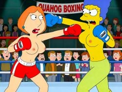 2026 ai_generated boxing breasts crossover erect_nipples family_guy lois_griffin marge_simpson no_bra tagme the_simpsons thighs