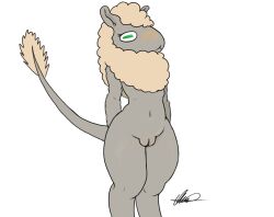 alien animal_humanoid anthro blush bovid bovid_humanoid caprine caprine_humanoid female genitals humanoid looking_at_viewer mammal mammal_humanoid olimis sheep sheep_humanoid solo tail the_nature_of_predators venlil_(the_nature_of_predators) vulva yvette_(greenguycombine)
