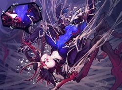 2_horns anthro anthro_dominating_anthro anthro_on_anthro anthro_penetrated anthro_penetrating anthro_penetrating_anthro arachnid aroused aroused_by_another aroused_female arthropod arthropod_webbing avian barbed_tongue bdsm bird bird's-eye_view blue_body bodily_fluids bondage bound breasts butt cross-popping_vein cunnilingus digital_extremes dominant dominant_anthro dominant_female duo eyeless featureless_breasts female female/female female_anthro female_dominating_female female_on_anthro female_penetrating_anthro forced forced_spreading_legs genital_fluids genitals heart_symbol helpless hi_res high-angle_view horn kandyktor laugh long_tongue moan motion_lines oral oraxia_(warframe) penetration prehensile_tongue purple_vulva questionable_consent restrained_arms restrained_legs reverse_forced_cunnilingus reverse_forced_oral sex shaking spider spread_legs spreading submissive submissive_anthro submissive_female suspension tapering_tongue tencent tongue trembling vaginal vaginal_fluid_splatter vaginal_fluid_string vaginal_fluids vaginal_fluids_on_butt vaginal_fluids_on_vulva vulva warframe web_bondage white_body zephyr_(warframe)