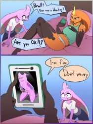 2026 3:4 5_fingers age_difference alien anthro balls bed big_penis blood blue_eyes blush bodily_fluids bound brall_(pinkshonen) breasts cellphone chain chained clothed clothing cobra comic cover cover_art cover_page dialogue duo electronics female fingers furniture genitals green_eyes hi_res lagomorph leporid looking_pleasured male male/female mammal masturbation mature_female multicolored_body nosebleed nude_male orange_body panties partially_clothed penetrable_sex_toy penis phone pillow pink_body pinkshonen qper_(pinkshonen) rabbit reptile ruined_reputation scalie sex_toy shirt simple_background snake speech_bubble tagme teeth text thick_thighs topwear two_tone_body underwear younger_male