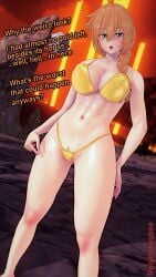 1girls 3d abs alex_(minecraft) breasts female golden_bikini koikatsu minecraft poly_(artist) pubic_hair tagme