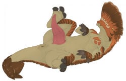 2023 aetherxov animal_genitalia animal_penis anus barroth big_anus brown_body brown_scales brute_wyvern capcom claws colored colored_line_art digital_drawing_(artwork) digital_media_(artwork) feral genitals hi_res larynkir lying male monster_hunter on_back orange_body orange_scales penis plate plated_scales scales solo spread_legs spreading tailbutt tan_body tapering_penis teeth thick_penis vein veiny_penis yellow_eyes