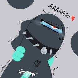 among_us among_us_black among_us_cyan ballsack chastity_cage cum penetration penis spiked_collar