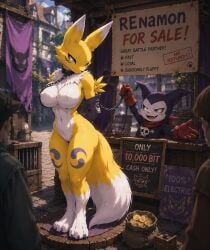 2026 ai_generated chatgpt curvy digimon digimon_tamers fluffy fluffy_tail fox fox_ears impmon renamon sexslave sexy slave tagme