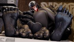 16:9 3d_(artwork) alien alien_humanoid anal anal_fingering anthro balls big_balls big_butt black_body butt digital_media_(artwork) dinosaur duo feet fingering foot_focus genitals hi_res humanoid humanoid_feet long_tongue male male/male marvel marvel_rivals monster open_mouth plantigrade prehistoric_species reptile saurischian scalie sharp_teeth symbiote tail tail_aside teeth theropod tongue tongue_out typhek typhek_the_rex tyrannosaurid tyrannosauroid tyrannosaurus tyrannosaurus_rex venom_(marvel) widescreen