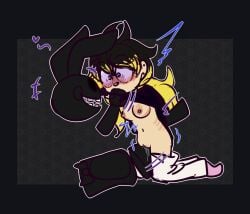 ambiguous_gender animatronic anthro blackrabbit bodily_fluids bonnie_glade_(fnaf) bottomwear bottomwear_down breasts clitoris clothed clothing clothing_pull duo embarrased_horny embarrassed female female/ambiguous five_nights_at_candy's five_nights_at_freddy's genital_fluids genitals hands_on_back human machine mammal marylin_schmidt_(fnac) pants pants_down partially_clothed popgoes questionable_consent robot scissor_position scottgames sex tribadism vaginal vaginal_fluids vulva zurzure