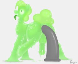 anal anal_masturbation anal_sex balls bubble cleateater dildo dripping equine feral friendship_is_magic fuck_muck glans goo green_eyes hair half-erect horse male mammal masturbation my_little_pony open_mouth penetration penis pony precum sex_toy shiny simple_background slime tongue wet white_background