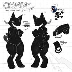 2026 absurd_res anthro balls balls_outline belly big_butt bottom_heavy bulge butt cat_tail chain chain_chomp chompat_(uh_demon) collar collar_only detailed_bulge ears_up english_text felid feline femboy foreskin genital_outline genitals ghost grin hi_res living_tail male mammal mario_bros model_sheet nintendo nude pawpads paws penis reference_image retractable_penis retracted_foreskin retracting_foreskin round_head smile smug smug_face solo spikes spirit standing tagme tail text thick_thighs uh_demon unusual_anatomy unusual_tail