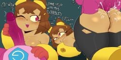 1boy 1boys 1girl 1girls 2026 anal anal_penetration anal_sex animal_ears ass_up blush brown_hair cat_ears dialogue female gameoverse gobbles_(gameoverse) handjob kit_(gameoverse) kit_bodega male male_pov mamas_hell nude penis_against_face pov tagme text