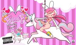 artistic_nude background carousel cronofogo hi_res horse nude_female original_character pink_hair piropi streamer tunicorp unicorn youtube youtuber youtuber_girl