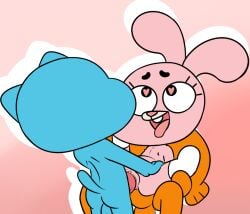 anais_watterson anal anal_penetration anthro balls brother_(lore) brother_and_sister_(lore) cartoon_network clitoris darwin_watterson domestic_cat double_penetration erection felid feline female female_penetrated fish fourball fur genitalia genitals group gumball_watterson heart_eyes heart_symbol hi_res incest_(lore) lagomorph leporid looking_pleasured male male/female male_penetrating male_penetrating_female mammal nipples nude penetration penis pussy rabbit sibling_(lore) simple_background sister the_amazing_world_of_gumball vaginal vaginal_penetration young young_anthro young_on_young
