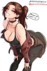 1girls anisdrawn breasts claire_redfield female female_focus female_only large_breasts light-skinned_female light_skin resident_evil solo thick_thighs thighs white_background wide_hips