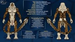 16:9 anthro balls big_balls big_penis bioware britannicustigris electronic_arts english_text felid genitals hi_res male mammal mass_effect model_sheet muscular muscular_male pantherine penis solo standing text tiger widescreen