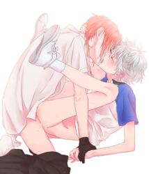 2boys anal blush bottomless closed_eyes ensemble_stars! kissing male_only multiple_boys sena_izumi_(ensemble_stars) sex tagme tsukinaga_leo undressing yaoi