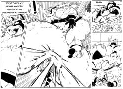 anthro ball_punching ballbusting balls belly big_balls big_belly black_and_white bodily_fluids canid canine clothed clothed_anthro clothed_male clothing cock_and_ball_torture comic crying dialogue digital_drawing_(artwork) digital_media_(artwork) duo_focus english_text falling genital_torture genitals group huge_balls hyper hyper_balls hyper_genitalia male male_anthro mammal midair monochrome mouse murid murine muscular muscular_anthro muscular_male open_mouth open_smile overweight overweight_anthro overweight_male pain punch raccoon_dog reagan700 rodent size_difference smile speech_bubble tanuki tears teeth text