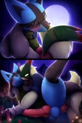 2026 2:3 absurd_res anal anal_penetration animal_genitalia animal_penis anthro anthro_on_anthro anthro_penetrated anthro_penetrating anthro_penetrating_anthro anus balls blush bodily_fluids butt canid canine canine_genitalia canine_penis clothing drooling duo erection eyewear felid feline flower_field generation_4_pokemon generation_9_pokemon genital_fluids genitals glasses hi_res kissing knot looking_pleasured lucario lying maestro_(thenomadicdragon) making_out male male/male male_penetrated male_penetrating male_penetrating_male mammal meowscarada night nintendo on_side open_mouth penetration penis pokemon pokemon_(species) precum raised_leg rubrum_(thenomadicdragon) saliva scarf sex thick_thighs visionaryserpent