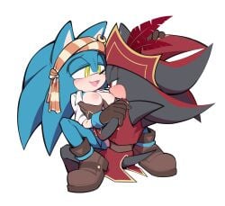 1boy 1girls bandana black_fur blue_fur blush breast_in_mouth captain_shadow ear_piercing earrings eulipotyphlan fondling_breast genderswap_(mtf) green_eyes groping_breasts lidded_eyes netflix panties pirate pirate_hat pirate_sonic red_eyes rule_63 shadow_the_hedgehog sitting_on_lap sonic_(series) sonic_prime sonic_the_hedgehog sonic_the_hedgehog_(series) sonique_the_hedgehog spread_legs sucking_nipples t00thcake white_background