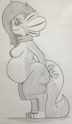 2026 amphibian anal anal_masturbation anthro aquatic ash_(johnnyfiveaces) axolotl barbell_piercing big_butt breasts butt cellulite collar digging_into_butt english_text eye_bags eyeshadow fat_folds featureless_breasts freckled_face freckles glistening_eyelids gynomorph hair half-closed_eyes hi_res intersex johnnyfiveaces makeup masturbation mole_salamander motion_lines multiple_piercings narrowed_eyes onomatopoeia overweight overweight_intersex piercing sagging_breasts salamander shaded signature solo sound_effects text thebelltolled thick_thighs traditional_media_(artwork) undercut