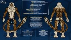16:9 anthro bioware britannicustigris bulge detailed_bulge electronic_arts english_text felid hi_res male mammal mass_effect model_sheet pantherine solo standing text tiger widescreen