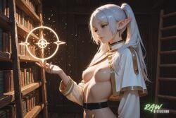 1girl ai_generated anime beautiful breasts cute ecchi female frieren frieren_beyond_journey's_end green_eyes hentai nsfw rawdiffusion rule34 sexy sexy_pose solo sousou_no_frieren tits white_hair