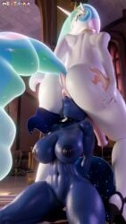 3d_(artwork) 9:16 anal animal_genitalia animal_penis anthro anus areola big_breasts big_butt biped black_areola black_nipples blue_body blue_breasts bodily_fluids breasts butt clothing crossgender crown detailed_background digital_media_(artwork) equid equine equine_anus equine_genitalia equine_penis eyelashes female female_rimming_gynomorph footwear friendship_is_magic ftg_crossgender fti_crossgender genital_fluids genitals glistening glistening_areola glistening_arms glistening_body glistening_breasts glistening_butt glistening_face glistening_nipples glistening_thighs gynomorph gynomorph/female hair hasbro headgear hi_res high_heels horn incest_(lore) intersex intersex/female leaning leaning_forward licking licking_another looking_back mammal multicolored_hair my_little_pony mythological_creature mythological_equine mythology neterixx nipples nude oral penis precum princess_celestia_(mlp) princess_luna_(mlp) puffy_anus pupils purple_eyes rimming sex shoes sibling_(lore) sister_(lore) sisters_(lore) smile tail thick_thighs tongue unicorn white_anus white_body