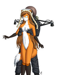 1boy 1girls breast_grab breasts from_behind fur furry furseiseki metal_gear metal_gear_solid_3 nude pussy rozen_maiden tail the_fury