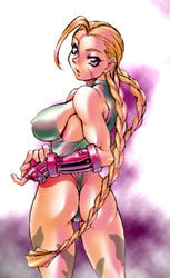 ass breast cammy_white capcom deep_cave female female_only human lipstick muscles nipple pierre_norano pussy solo straight_hair street_fighter