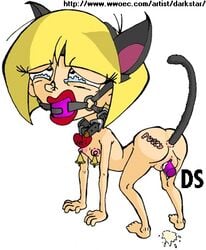 ball_gag bells blond_hair cat_ears cat_tail collar crying darkstar dildo ed_edd_n_eddy female female_only gag gagged nazz_van_bartonschmeer nipples red_lips sex_toy slave straight_hair tagme tattoo tears tramp_stamp