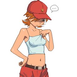 advance_wars hat nintendo nipples_visible_through_clothing no_bra orange_hair rachel_(advance_wars) tagme