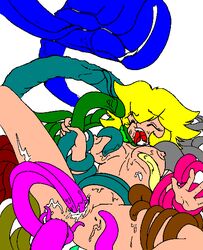 breasts color cum empty_(artist) female hair human insertion mario_(series) nintendo nipples princess_peach straight_hair tagme tentacle vulva white_background yellow_hair