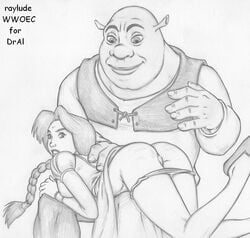 dreamworks human human_fiona monochrome princess princess_fiona princess_fiona_(human) pussy raylude shrek shrek_(film) shrek_(series) wwoec