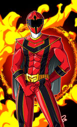 1boy abs balls_grab belt bodysuit bulge bulge_grab cap cape clothed clothing grabbing_balls helmet holding_bulge huge_bulge human human_only looking_at_viewer magiranger male male_only masked muscle muscles muscular muscular_male pecs penis_grab penis_in_bodysuit penis_under_clothes power_rangers power_rangers_mystic_force red_ranger solo solo_male standing super_sentai tight_clothing