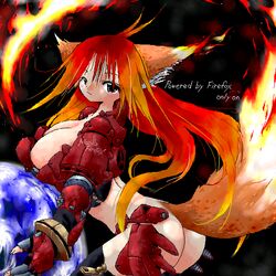 1girls armor ass breasts firefox firefox-tan mascot nipple_slip nipples os-tan site-tan yone88