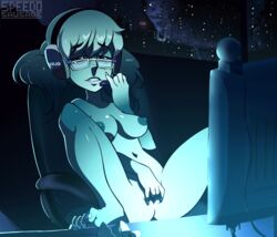 1girls animated areola ass bare_shoulders belly breasts chair computer erect_nipples female female_masturbation female_only fingering fingering_self freckles glasses half-closed_eyes headphones headset legs_up long_hair masturbation medium_breasts naughty_face navel nipples no_bra no_panties nude open_mouth original perky_breasts pleasure_face pussy recording shaved_pussy shiny_skin sitting solo solo_female speedosausage spread_legs thighs twintails uncensored used_tissue webcam