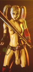 1futa 3d artist_request balls baseball_bat bat batman:_arkham_city batman_(series) belt blonde_hair club dc dc_comics dickgirl erection futa_only futanari gloves harley_quinn harley_quinn_(arkham) harley_quinn_(arkham_city) intersex makeup nude solo testicles thigh_highs tied_hair twintails