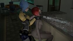 1futa 1girls 3d animated blue_hair borderlands borderlands_2 futa_on_female futanari lilith_(borderlands) maya_(borderlands) maya_the_siren no_sound red_hair tagme video