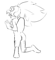 1_eye alien beak black_and_white breasts c1-11131 cartoon_network centipeetle drooling female gem_(species) humanoid monochrome nephrite_(steven_universe) nipples pussy saliva solo steven_universe