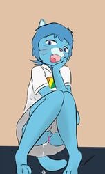 cartoon_network condom cum cum_drip cum_inside cum_pool dripping feline female female_only kamperkiller_(artist) low-angle_view mammal nicole_watterson solo the_amazing_world_of_gumball