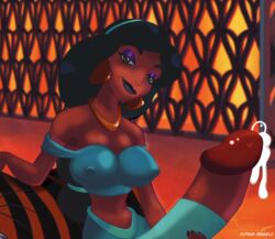 1futa aladdin big_breasts big_penis cumshot dark-skinned_futanari dickgirl disney disney_princess erect_penis futa_only futanari futika_models penis princess_jasmine solo_futa