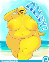 big_breasts breasts cyclops dialogue dieselbrain english_text female huge_breasts humanoid nipples nude overweight patreon pussy solo sucy text thick_thighs url wide_hips