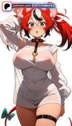 1girls 2026 ai_generated animal_ears artist_name big_breasts big_chest blue_eyes blush breasts bust busty cat_ears cat_girl cat_tail chest collar covered_nipples electroworld exposed_nipples female hakos_baelz hi_res high_quality high_resolution highres hololive large_breasts long_hair mouse_tail multicolored_hair nipples nipples_outside open_mouth patreon patreon_username red_hair see-through see-through_silhouette shirt solo stable_diffusion streaked_hair tail tail_bow tail_ornament tail_ribbon thigh_strap virtual_youtuber watermark wet_clothes wet_shirt white_hair white_shirt