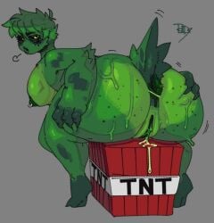 ass breasts female green_skin large_breasts monster_girl nipples nude piercing short_hair