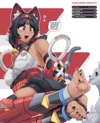 abstract_background absurd_res ambiguous_feral ambiguous_gender black_hair clothed clothing fangs feet female female_humanoid feral foot_fetish foot_lick foot_play fur glistening glistening_eyes group hair hi_res humanoid humanoid_feet humanoid_on_feral licking nekomiya_mana open_mouth open_smile plantigrade red_eyes rz54 smile tan_body tan_skin teeth tongue trio white_body white_fur zenless_zone_zero zoophilia
