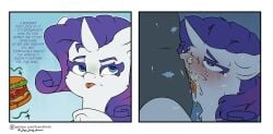 2_panel_comic all_the_way_to_the_base avery-valentine blue_eyes blush bodily_fluids burger comic cum cum_in_mouth cum_in_nose cum_in_throat cum_inside cum_on_face cum_out_nose deepthroat dialogue duo english_text equid equine eyebrows eyelashes eyeshadow fellatio female female_penetrated feral food friendship_is_magic genital_fluids hair hasbro heart_eyes heart_symbol hi_res hooves horn instant_loss kiss_mark long_hair makeup male male/female male_penetrating male_penetrating_female mammal my_little_pony mythological_creature mythological_equine mythology onomatopoeia oral oral_penetration patreon penetration penile penile_penetration penis_in_mouth purple_hair rarity_(mlp) sex sound_effects swallowing swallowing_cum sweat talking_feral tears text tongue tongue_out tongue_out_blowjob unicorn unicorn_horn url